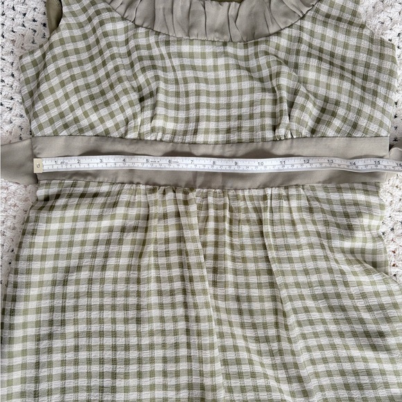 Mac & Jac Green Gingham Cottagecore Dress Ribbon Tie Waist Lined Sundress Sz Med - Picture 11 of 13